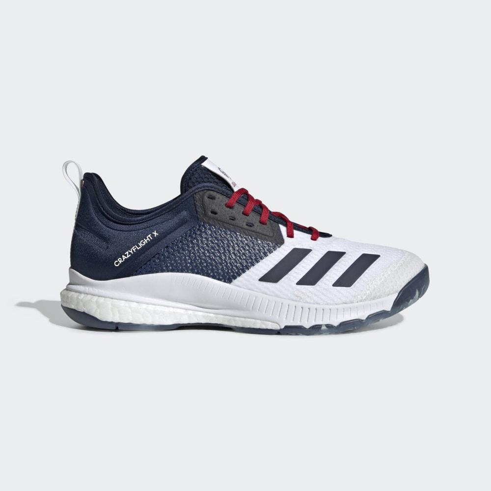 Adidas Women's Crazyflight X 3 USA Volleyball Shoes White/Navy/Red Ireland D97836